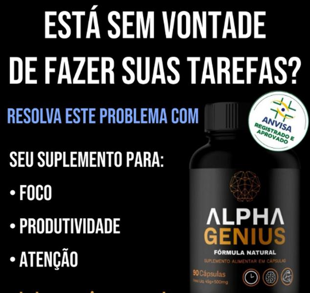 Imagem de Suplemento Alpha Genius 90 caps 100% Natural Nootropico Suplemento- Alpha Genius