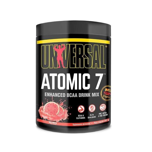 Imagem de Suplemento Atomic 7 Universal Nutrition 262g sabor Melancia, composto por BCAA, Taurina, Vitamina B6 e Citrulina, P/  musculação, exercício funcional 