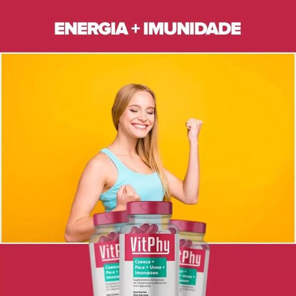 Imagem de Suplemento Cabelo Pele Unha VitPhy  - KIT 180 Capsulas