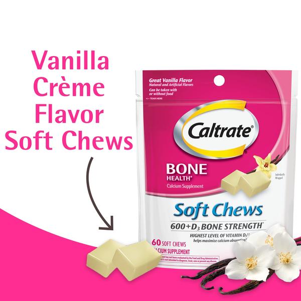 Imagem de Suplemento Caltrate Soft Chews 600 mg de cálcio + D3 60 unidades