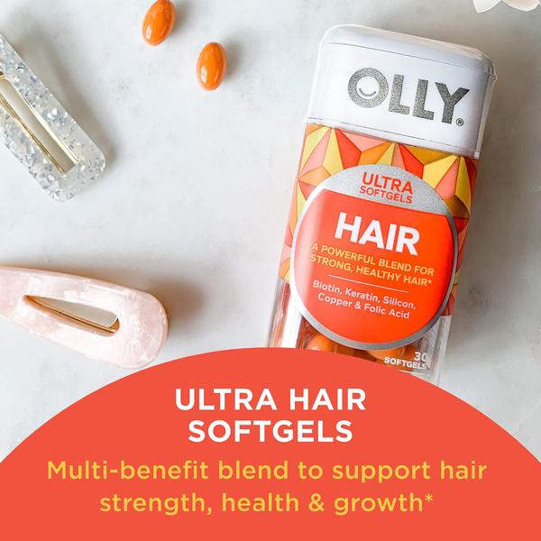 Suplemento capilar OLLY Ultra Strength, 30 cápsulas gelatinosas, fornecimento de 30 dias Imagem de Suplemento capilar OLLY Ultra Strength, 30 cápsulas gelatinosas, fornecimento de 30 dias