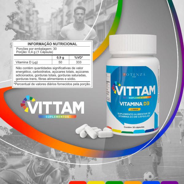 Imagem de Suplemento Cápsula Vitamina D3 2000ui Vittam s/sabor 30 Caps