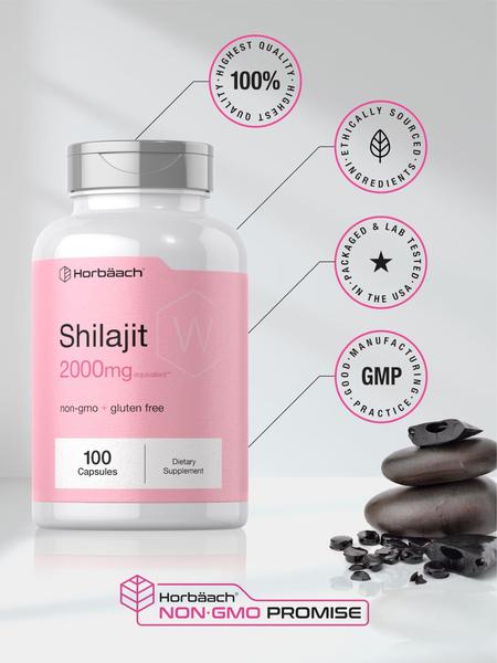 Imagem de Suplemento: cápsulas Horbäach Shilajit, 2.000 mg, 100 unidades