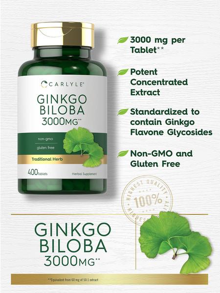 Imagem de Suplemento Carlyle Ginkgo Biloba 3000 mg 400 comprimidos