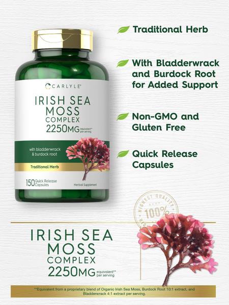 Imagem de Suplemento Carlyle Irish Sea Moss (cápsulas de 2250 mg, 150 unidades)