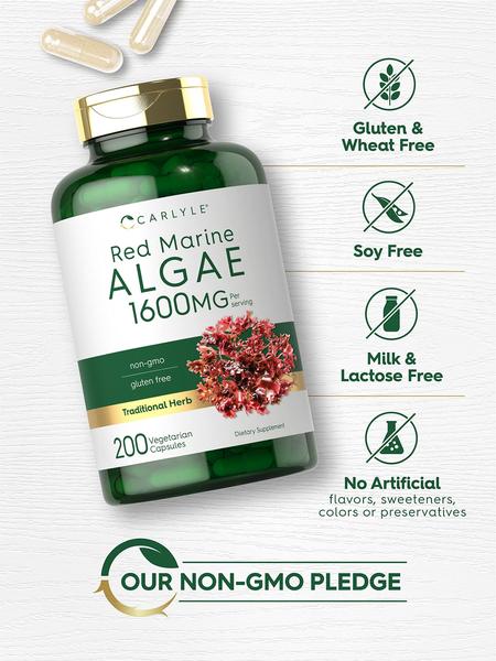 Imagem de Suplemento Carlyle Red Marine Algae 1600mg 200 cápsulas