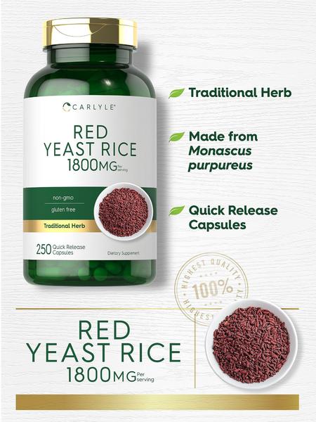 Imagem de Suplemento Carlyle Red Yeast Rice 1200mg 250 Cápsulas