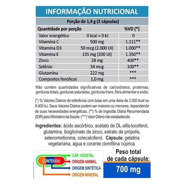 Imagem de Suplemento com Extrato de Própolis e Vitaminas IMUNUTRY 60 cápsulas