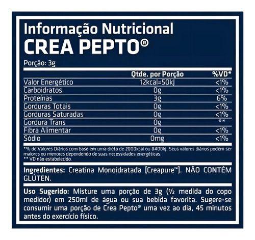 Imagem de Suplemento Crea Pepto Creatina Monohidratada Creapepto Pote 600g Performance Nutrition Sem Sabor