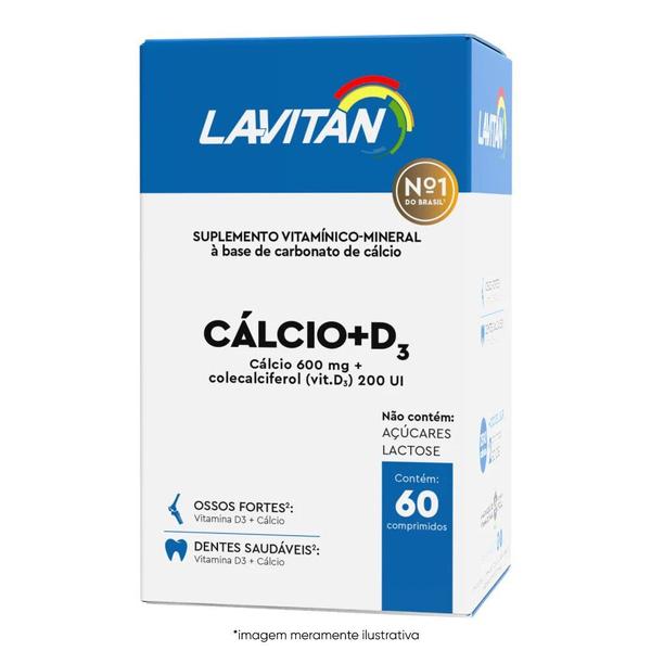 Suplemento de Cálcio e Vitamina D3 60 Comprimidos Lavitan Imagem de Suplemento de Cálcio e Vitamina D3 60 Comprimidos Lavitan