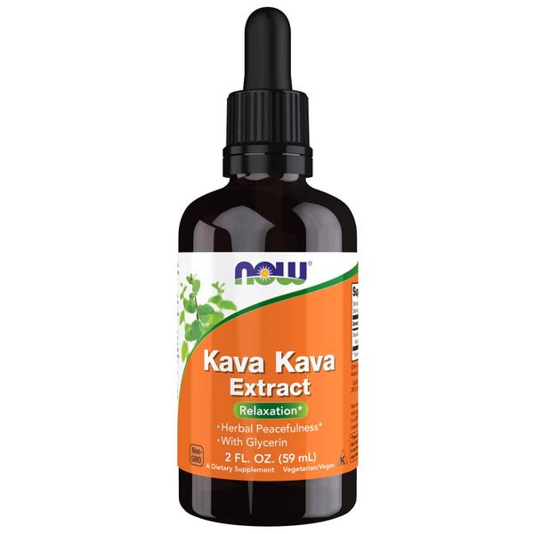 Imagem de Suplemento de extrato líquido de Kava Kava Kava da NOW Foods 60 ml com glicerina