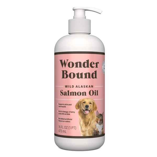 Imagem de Suplemento de óleo de salmão selvagem do Alasca Wonder Bound 473 ml para cães e gatos