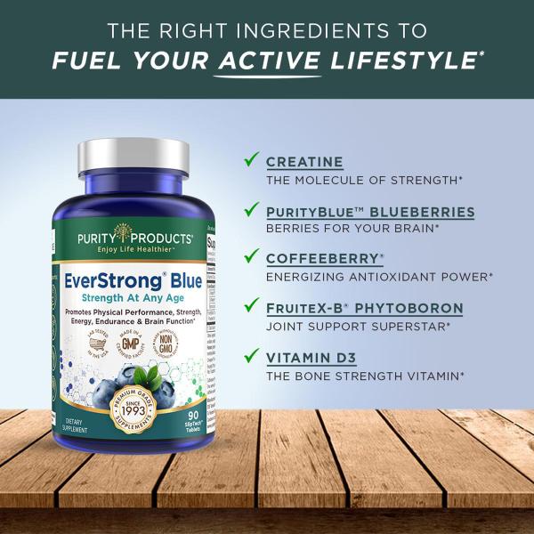 Imagem de Suplemento de produtos de pureza EverStrong Blue Strength 90 comprimidos