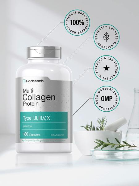 Imagem de Suplemento de proteína de colágeno Horbäach Multi 2000mg 180 cápsulas