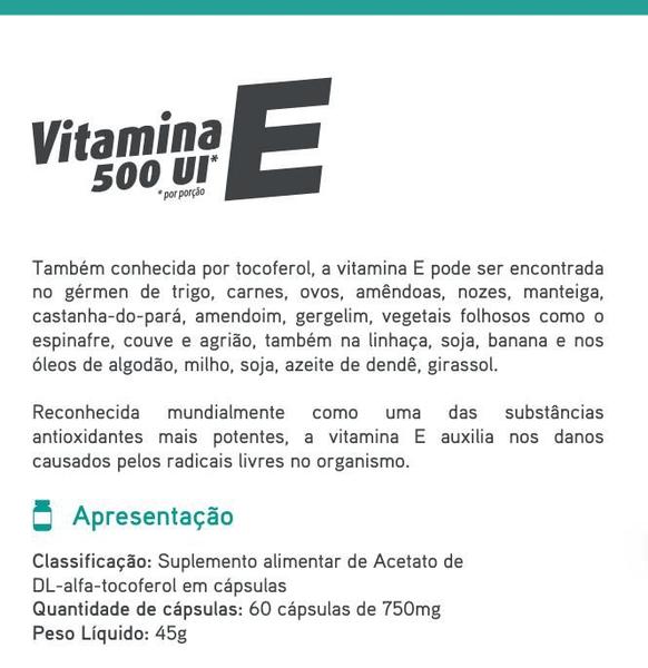 Imagem de Suplemento de Vitamina E 500 UI 60 Cáps. Apisnutri - SV