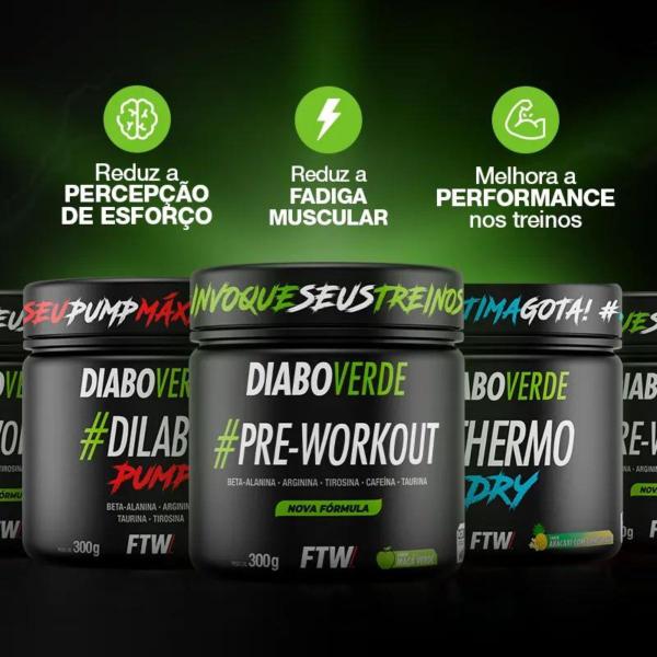 Imagem de Suplemento diabo verde pré-treino pré-workout 300g ftw fitoway varios sabores