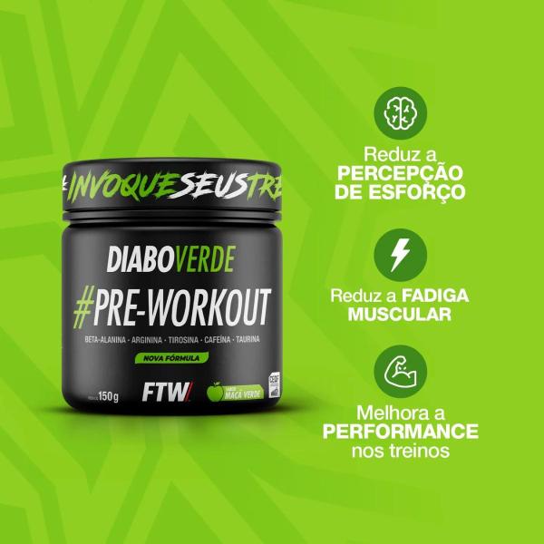 Imagem de Suplemento diabo verde pré-workout 300g ftw fitoway sabores