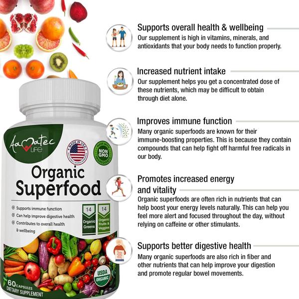 Imagem de Suplemento dietético Amate Life Organic Superfood 240 cápsulas