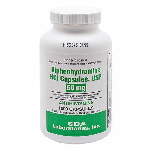 Imagem de Suplemento Difenidramina HCL 1000 mg SDA Labs 1000 cápsulas