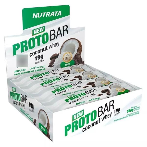 Imagem de Suplemento Em Barras Whey Protein e BCAA Protobar Coco 8un