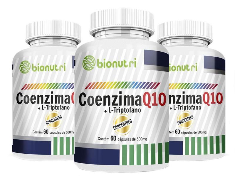 Imagem de Suplemento em Capsula  Coenzima Q10 CoQ10 Ubiquinol L Triptofano Maior Energia 60 Caps - Bionutri