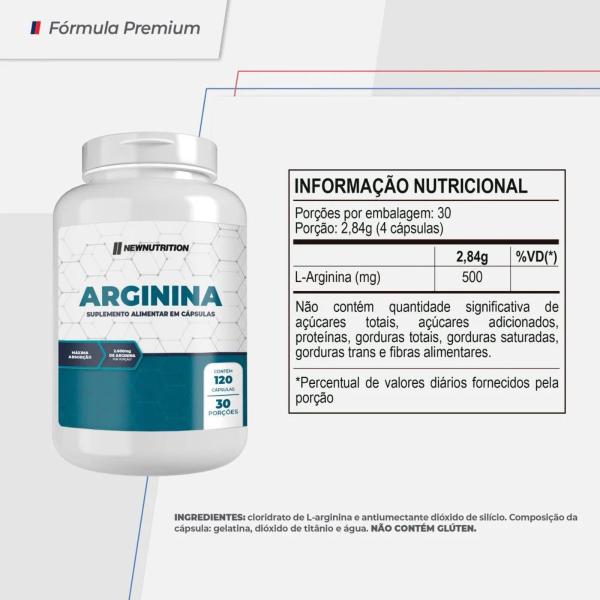 Imagem de Suplemento em Cápsulas Arginina 2000mg NewNutrition 120caps