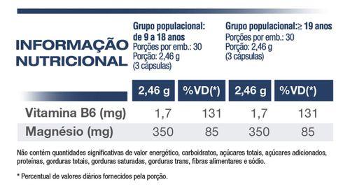 Imagem de Suplemento Em Cápsulas Magnésio Plus Com Vitamina B6 Vitafor Pote De 90 Cápsulas Sem Sabor