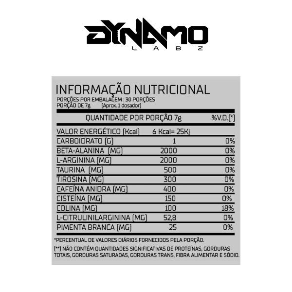 Suplemento em Pó Pré Treino Focus-9 210g Dynamo Labz - Dynamo Labz Imagem de Suplemento em Pó Pré Treino Focus-9 210g Dynamo Labz