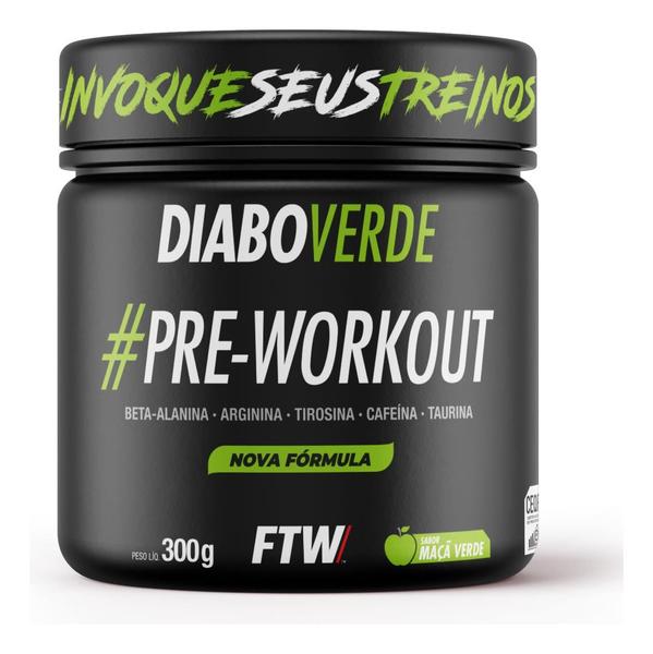 Imagem de Suplemento Em Pó Pre Treino Pre Workout Pote 300g DIABO VERDE