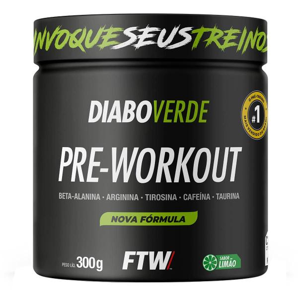 Suplemento Em Pó Pre Treino Pre Workout Pote 300g DIABO VERDE - FTW