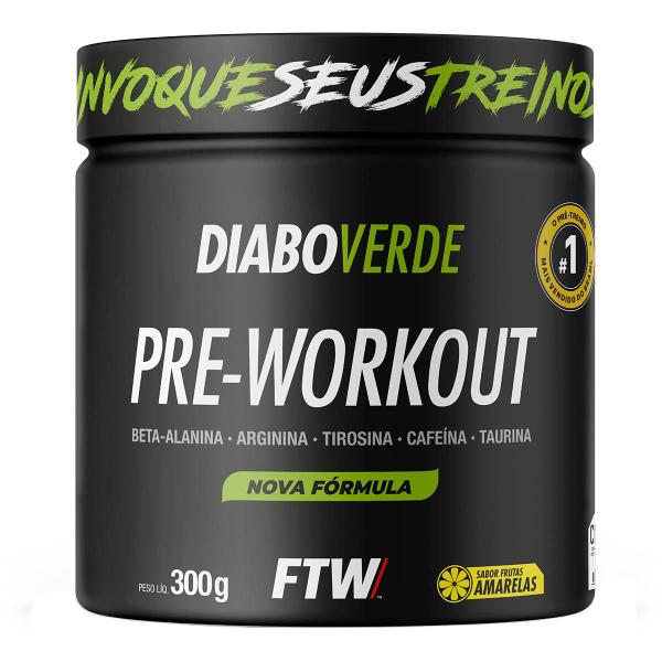 Suplemento Em Pó Pre Treino Pre Workout Pote 300g DIABO VERDE - FTW