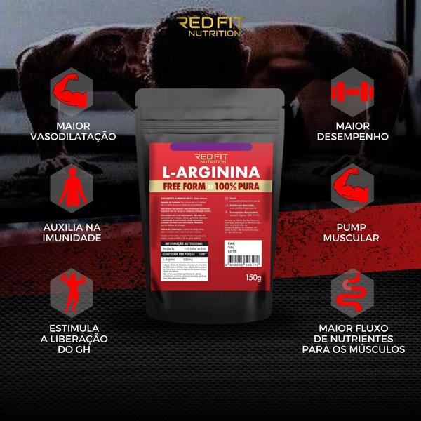 Imagem de Suplemento em Pó Red Fit Nutrition 100% Puro Importado C/ Laudo L-Arginina 150g