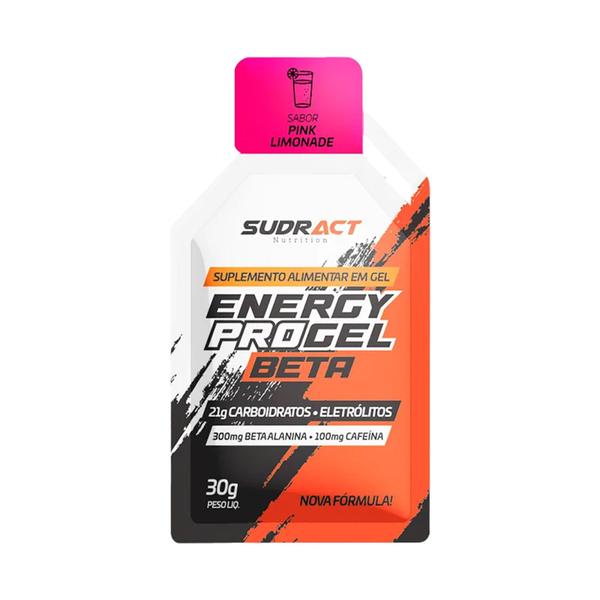 Imagem de Suplemento Energético EnergyPro Gel Beta Com Cafeína 10 Sachês 30g Sabor Pink Lemonade Sudract