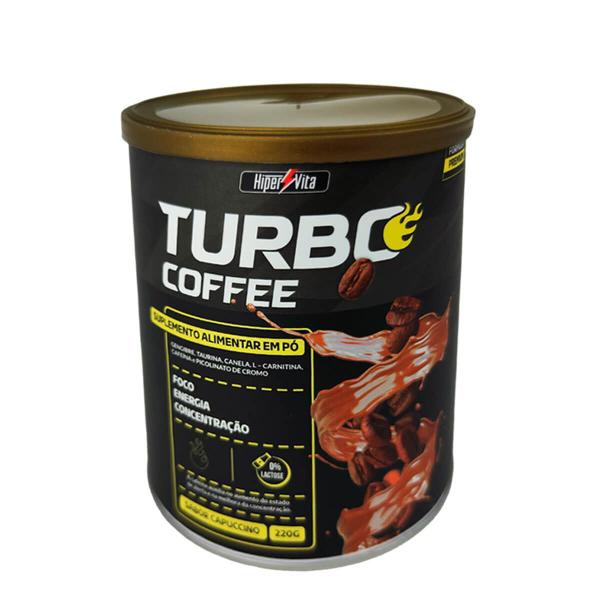 Imagem de Suplemento Energético Turbo Coffee 220g Sabor Cappuccino Zero Lactose