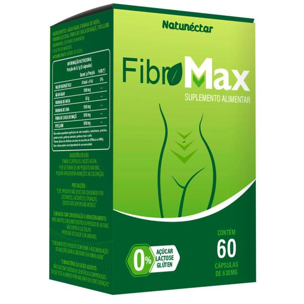 Imagem de Suplemento Fibras Fibromax Natunéctar 60 Capsulas Natural Fibra 100% Puro