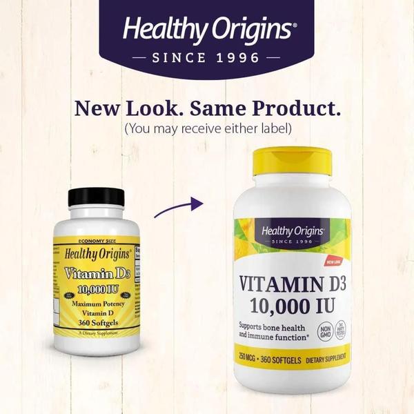 Imagem de Suplemento Healthy Origins Vitamin D3 10000 Iu X 360 Un