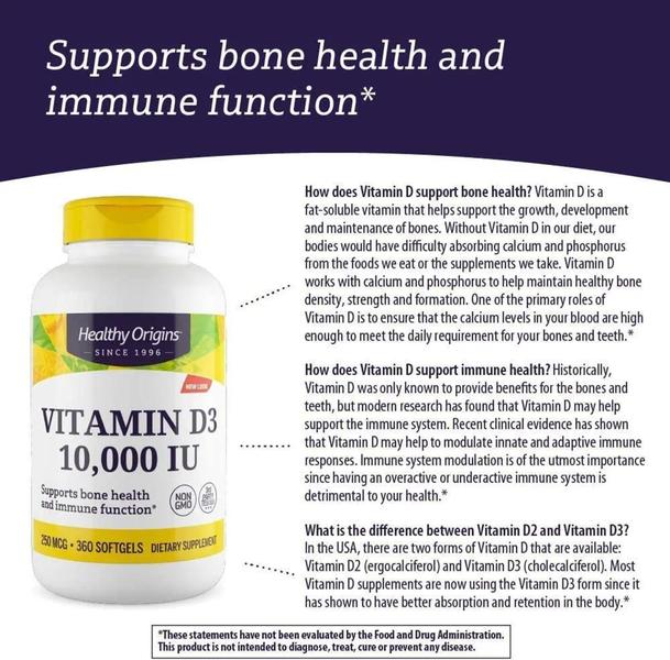 Imagem de Suplemento Healthy Origins Vitamin D3 10000 Iu X 360 Un