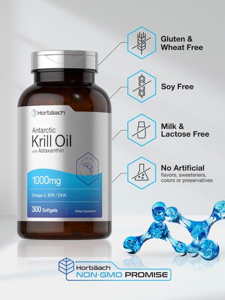 Imagem de Suplemento Horbäach Antarctic Krill Oil 1000mg 300 Cápsulas Gelatinosas