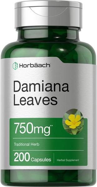 Imagem de Suplemento Horbäach Damiana Leaf 750 mg 200 cápsulas