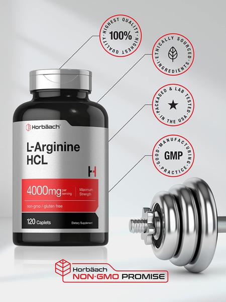 Imagem de Suplemento Horbäach L-Arginina 4000 mg 120 cápsulas