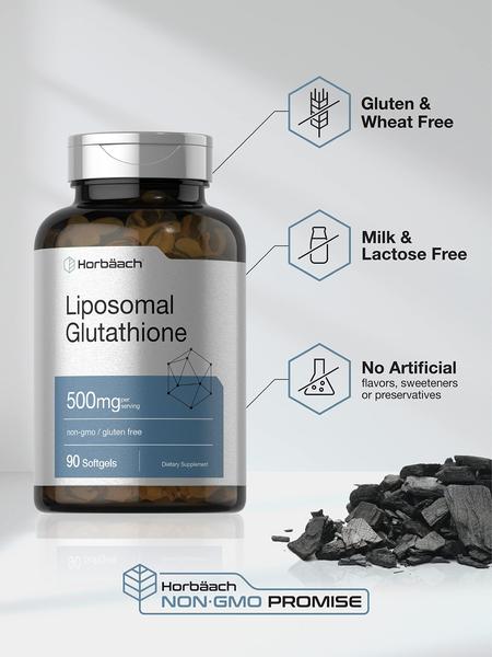 Imagem de Suplemento Horbäach Lipossomal Glutationa 500mg 90 Cápsulas Gelatinosas