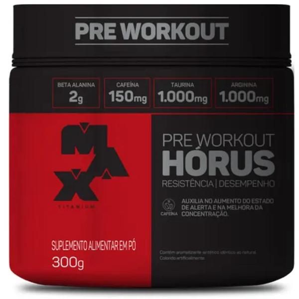 Imagem de Suplemento Horus Pré Treino Resistência e Desempenho 300g - Max Titanium - Pré Workout