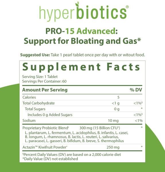 Imagem de Suplemento Hyperbiotics Pro 15 Advanced Probiotic 60 comprimidos