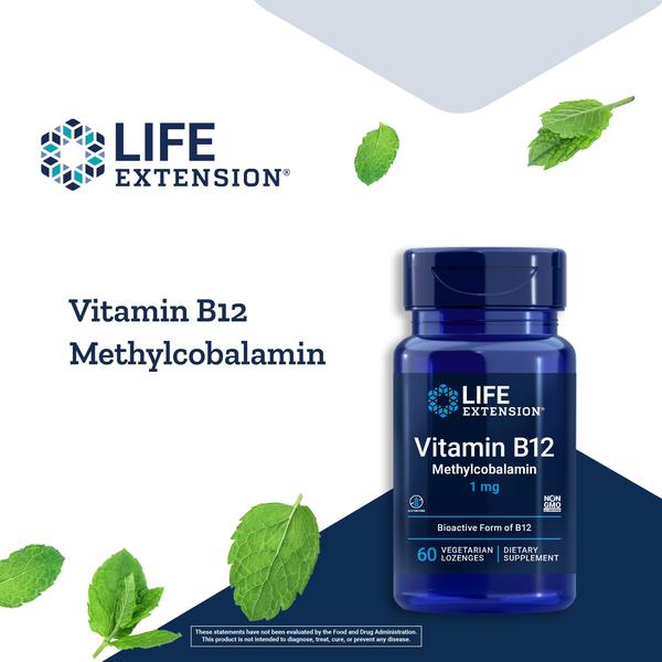 Imagem de Suplemento Life Extension Vitamina B12 Metilcobalamina 1 mg