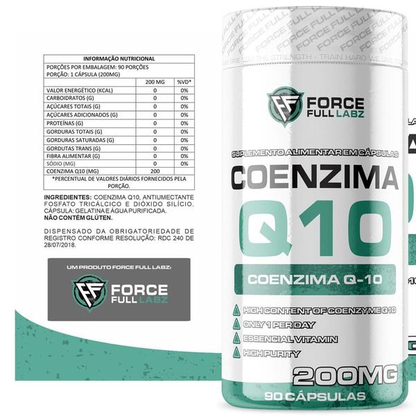 Imagem de Suplemento Melhor Coenzima Q10 Coq10 200mg p/ porção - Force Full Labz