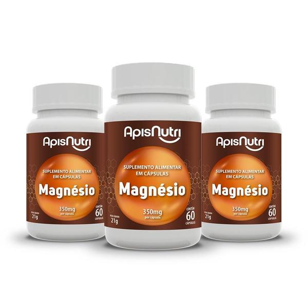 Imagem de Suplemento Mineral De Magnésio 60 Caps 350 Mg Kit 3 Unidades