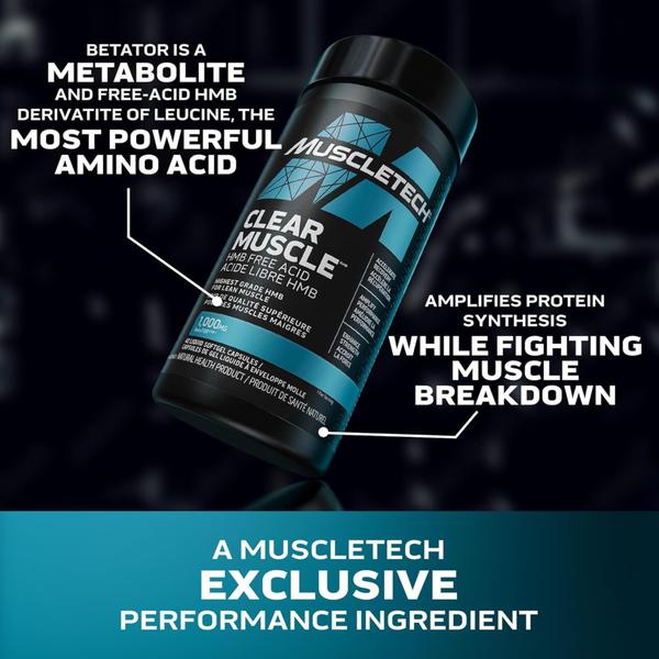 Suplemento MuscleTech Clear Muscle HMB 1000mg - 42 Cápsulas