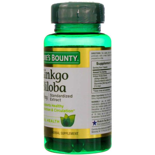 Imagem de Suplemento Nature's Bounty Ginkgo Biloba 120 mg 100 cápsulas