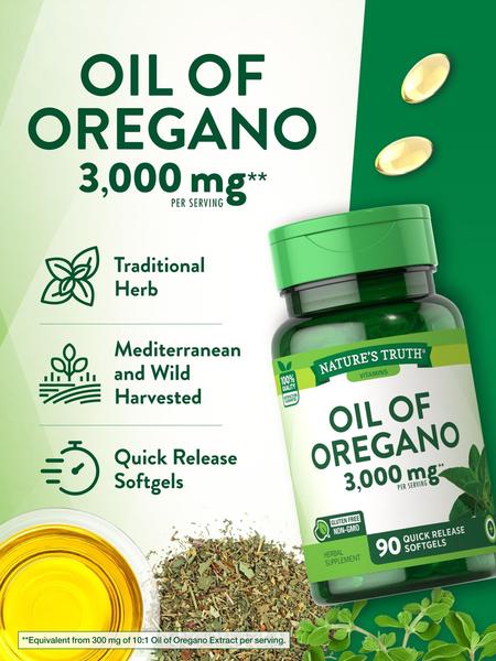 Imagem de Suplemento Nature's Truth Óleo de Orégano Softgels 3000 mg 90 comprimidos