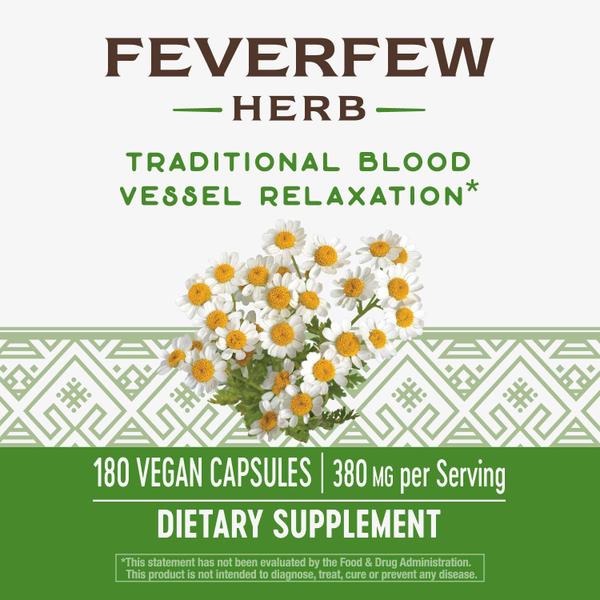 Imagem de Suplemento Nature's Way Feverfew Herb 380 mg 180 cápsulas veganas